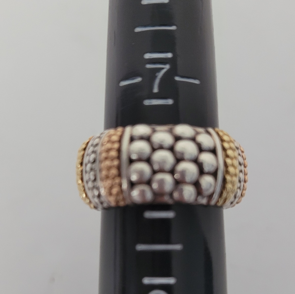 LAGOS Gold, rose gold and Silver Cluster Beaded Ring